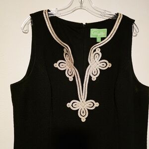 Pappagallo Black Dress with Gold Detailing